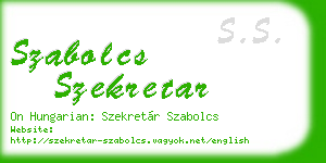 szabolcs szekretar business card